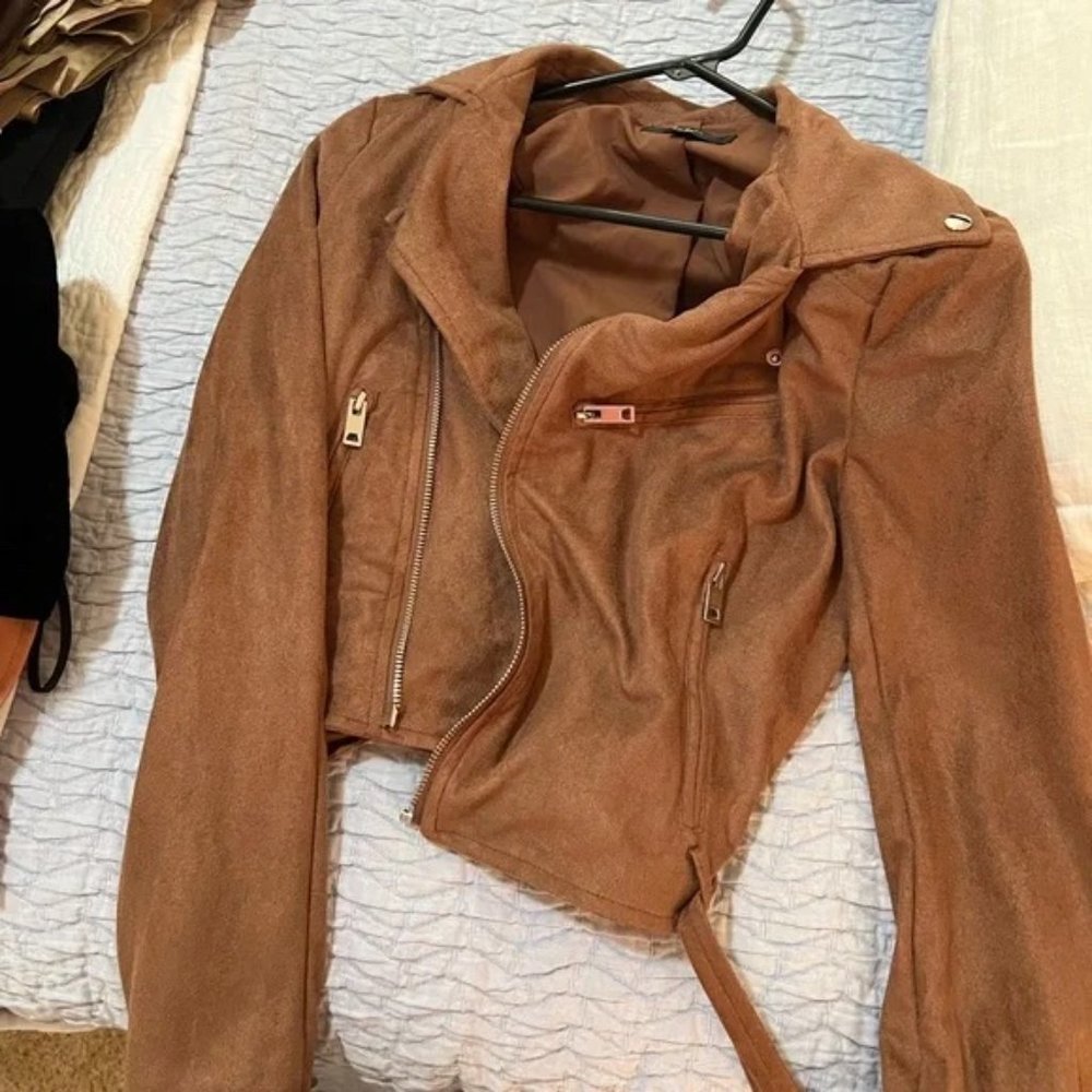 Lulus Faux Suede Moto Jacket - XS - In Perfect Condition - Picture 2 of 3
